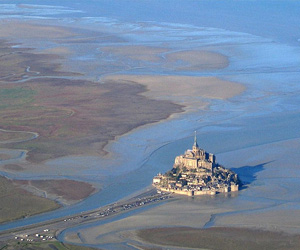 Vue du ciel du Mont-Saint-Michel